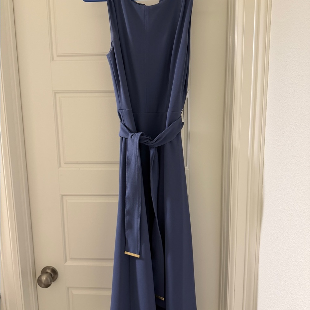 Donna Karan Blue Maxi Dress with Belt
